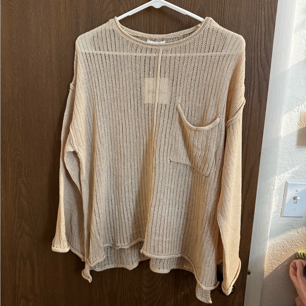 DONATED Golden Rays Drop Shoulder Top - Beige - Picture 8 of 8